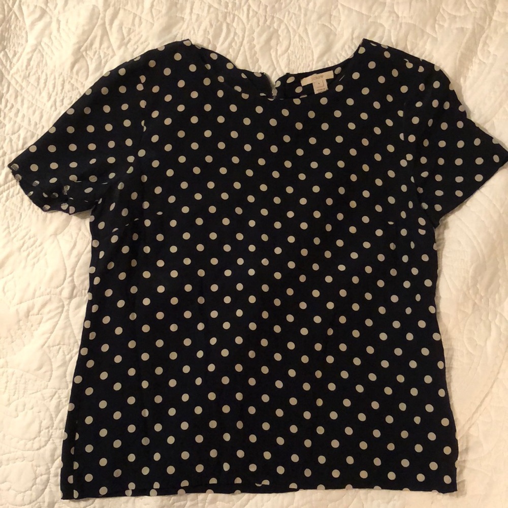 J crew polka dot top. So cute on!